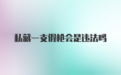 私藏一支假枪会是违法吗