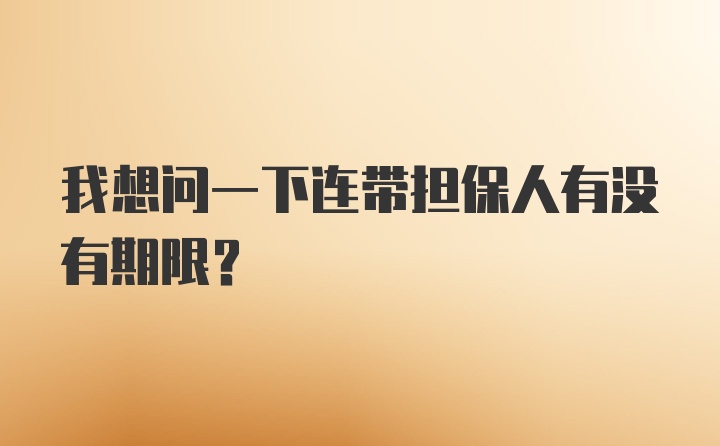 我想问一下连带担保人有没有期限？