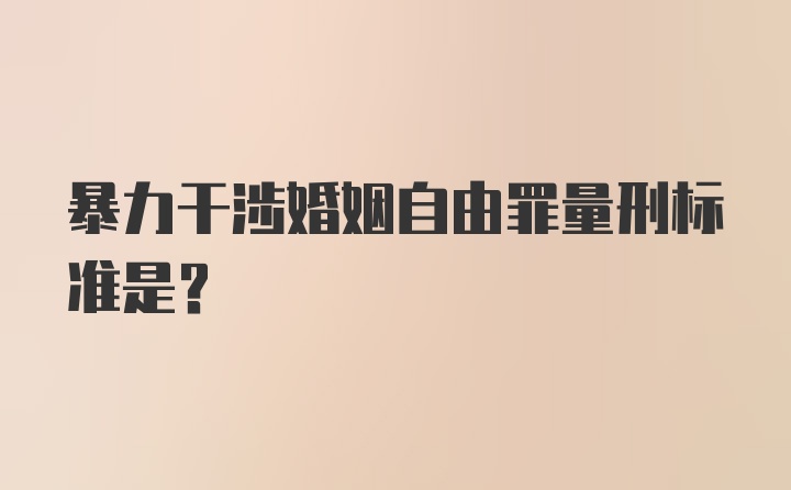 暴力干涉婚姻自由罪量刑标准是？