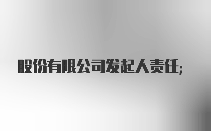 股份有限公司发起人责任；