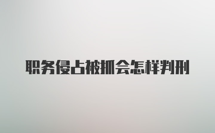 职务侵占被抓会怎样判刑