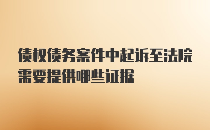 债权债务案件中起诉至法院需要提供哪些证据