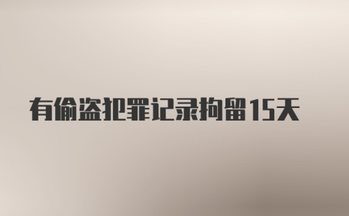 有偷盗犯罪记录拘留15天