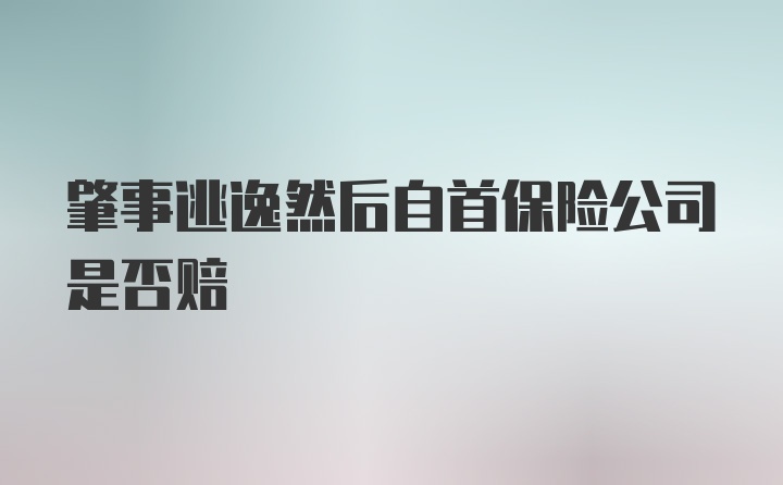 肇事逃逸然后自首保险公司是否赔