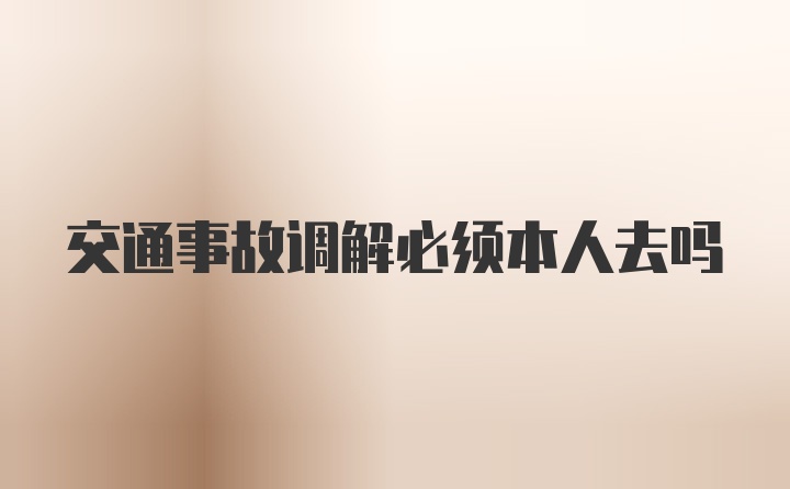 交通事故调解必须本人去吗