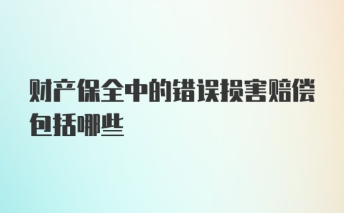 财产保全中的错误损害赔偿包括哪些