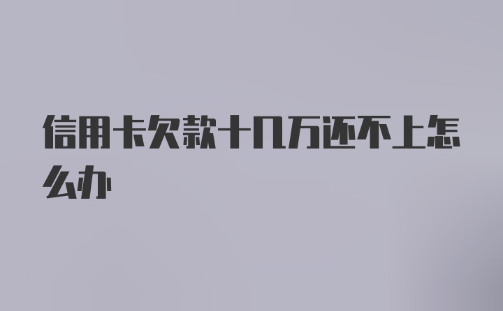 信用卡欠款十几万还不上怎么办