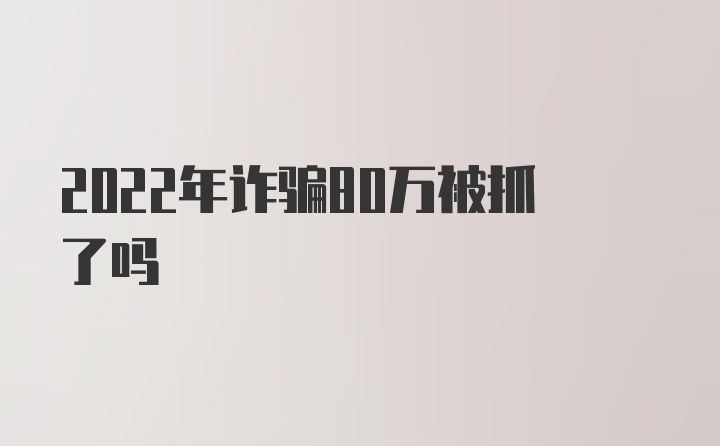 2022年诈骗80万被抓了吗