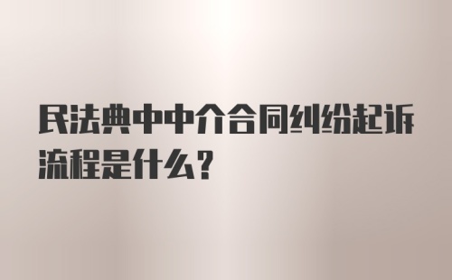 民法典中中介合同纠纷起诉流程是什么?