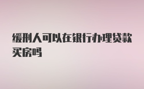 缓刑人可以在银行办理贷款买房吗