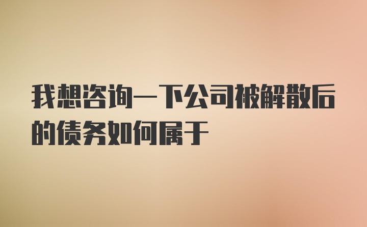 我想咨询一下公司被解散后的债务如何属于