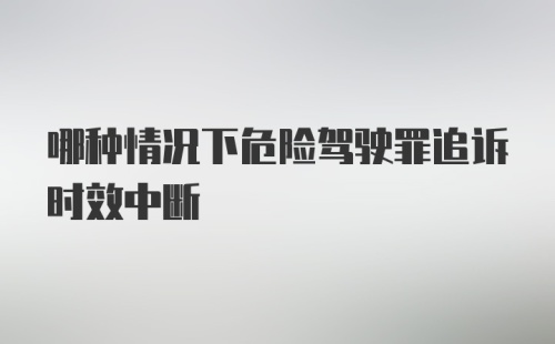 哪种情况下危险驾驶罪追诉时效中断