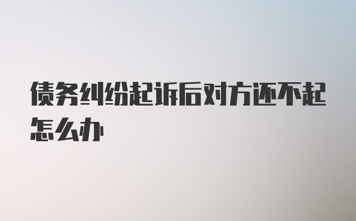 债务纠纷起诉后对方还不起怎么办