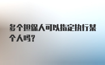 多个担保人可以指定执行某个人吗？