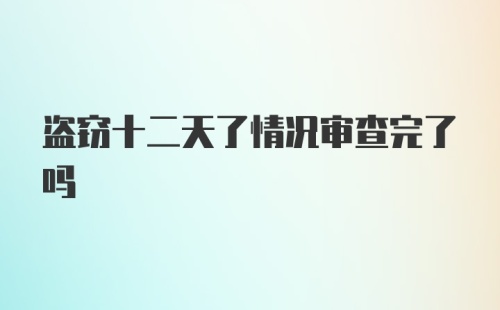 盗窃十二天了情况审查完了吗