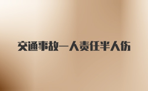 交通事故一人责任半人伤