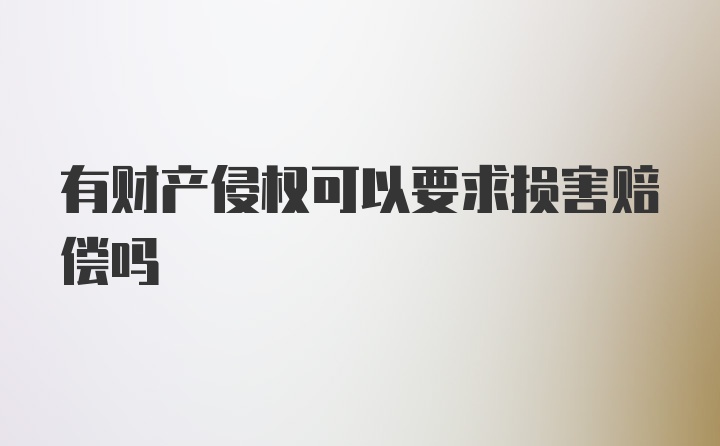 有财产侵权可以要求损害赔偿吗