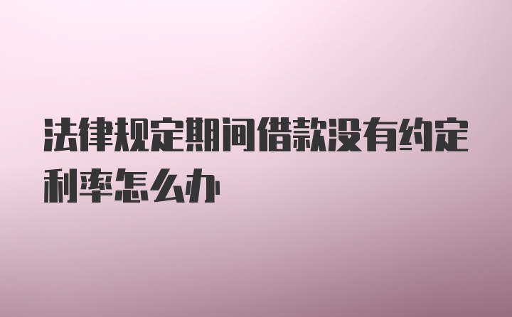 法律规定期间借款没有约定利率怎么办