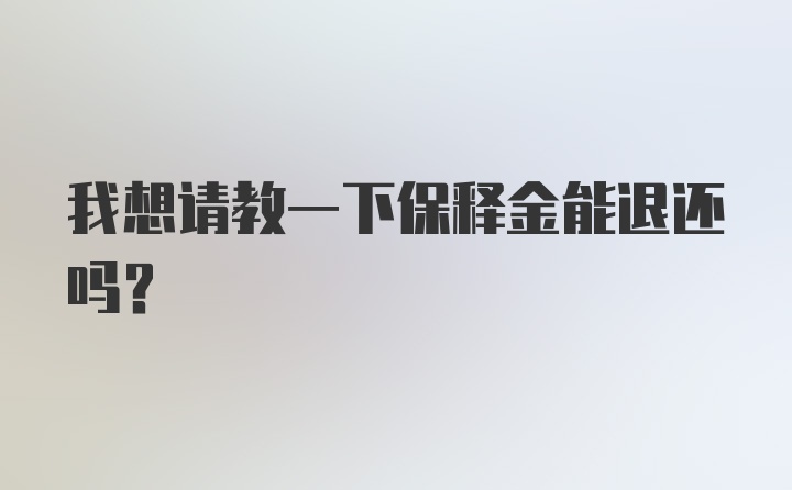 我想请教一下保释金能退还吗?