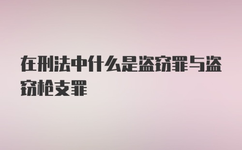 在刑法中什么是盗窃罪与盗窃枪支罪