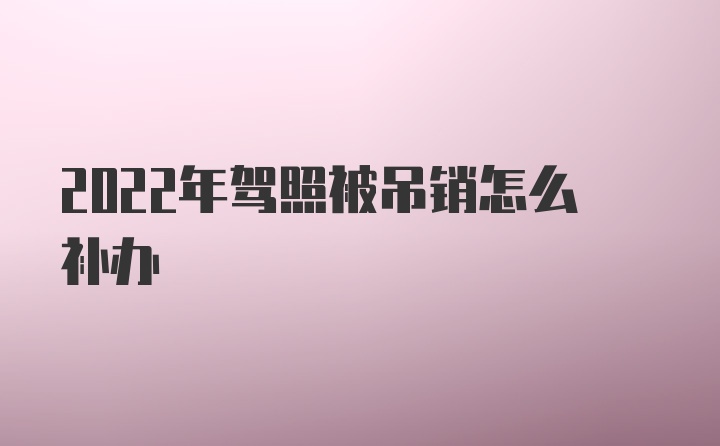 2022年驾照被吊销怎么补办