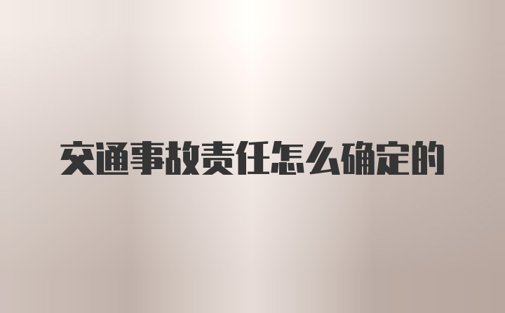 交通事故责任怎么确定的