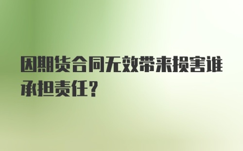 因期货合同无效带来损害谁承担责任？