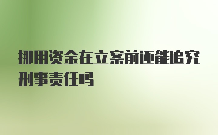 挪用资金在立案前还能追究刑事责任吗