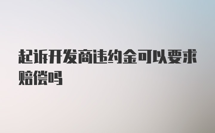 起诉开发商违约金可以要求赔偿吗