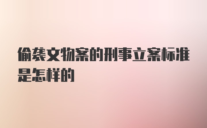 偷袭文物案的刑事立案标准是怎样的