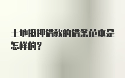 土地抵押借款的借条范本是怎样的?