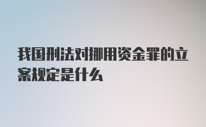 我国刑法对挪用资金罪的立案规定是什么