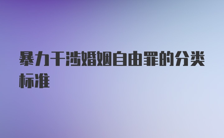 暴力干涉婚姻自由罪的分类标准