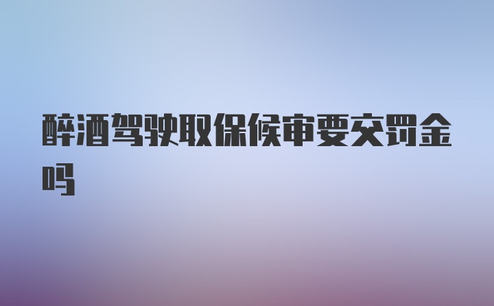 醉酒驾驶取保候审要交罚金吗