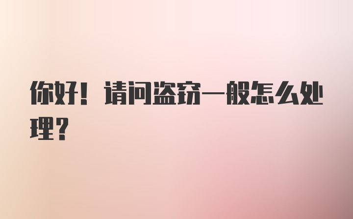 你好！请问盗窃一般怎么处理？