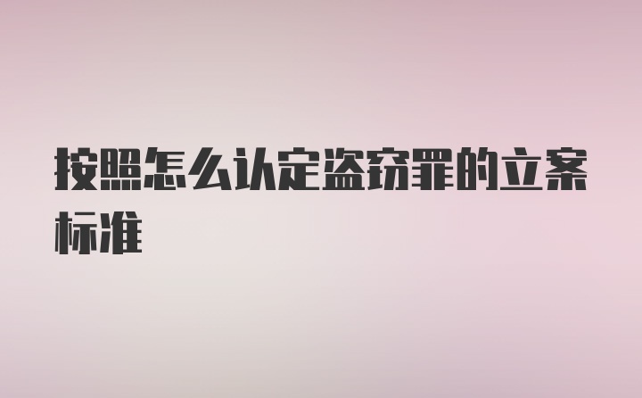 按照怎么认定盗窃罪的立案标准