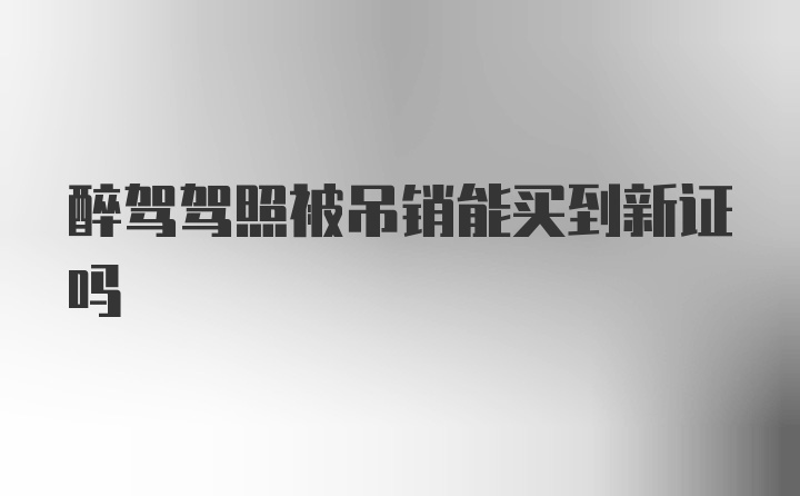 醉驾驾照被吊销能买到新证吗