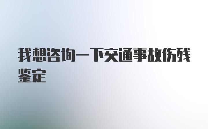 我想咨询一下交通事故伤残鉴定