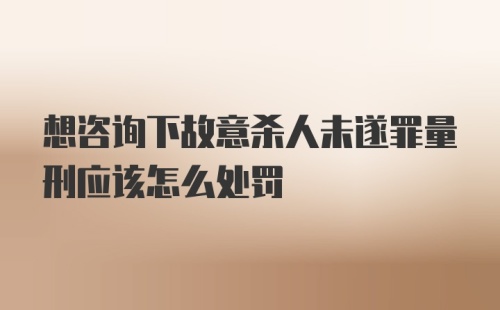 想咨询下故意杀人未遂罪量刑应该怎么处罚