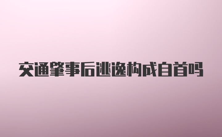 交通肇事后逃逸构成自首吗