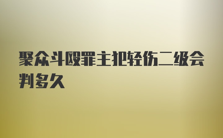 聚众斗殴罪主犯轻伤二级会判多久