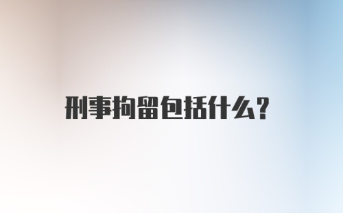 刑事拘留包括什么？