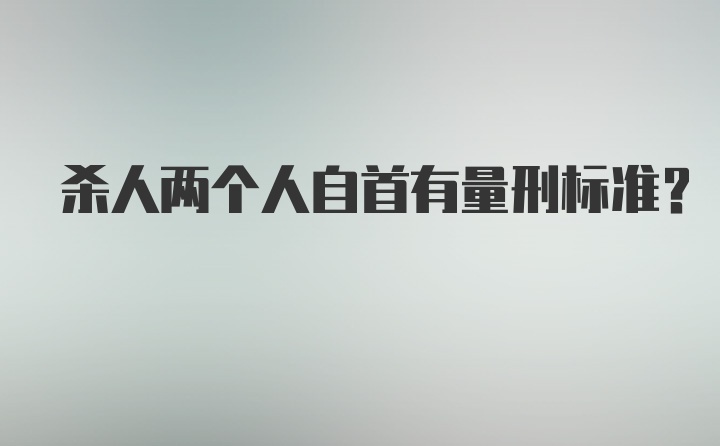 杀人两个人自首有量刑标准？