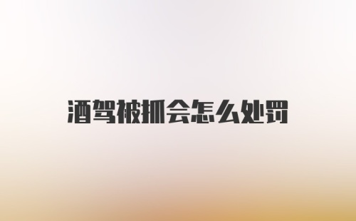 酒驾被抓会怎么处罚