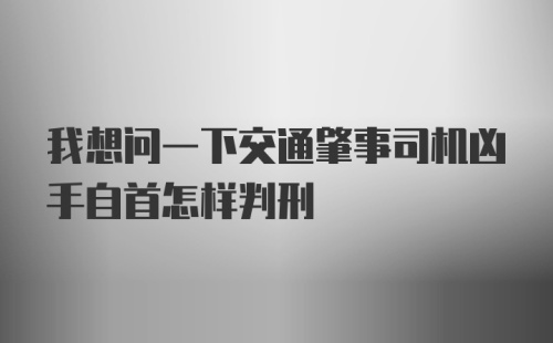 我想问一下交通肇事司机凶手自首怎样判刑