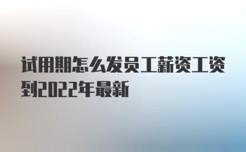 试用期怎么发员工薪资工资到2022年最新