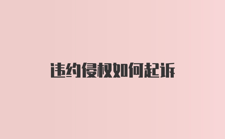 违约侵权如何起诉