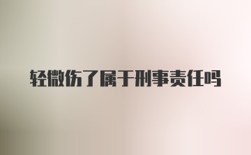 轻微伤了属于刑事责任吗