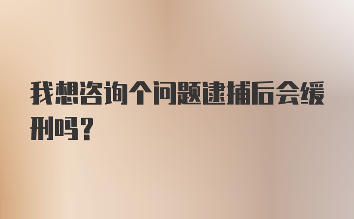 我想咨询个问题逮捕后会缓刑吗?