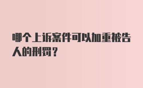 哪个上诉案件可以加重被告人的刑罚?